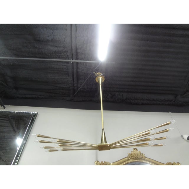 1960s Italian Brass Sputnik Chandelier by Oscar Torlasco For Sale - Image 12 of 12