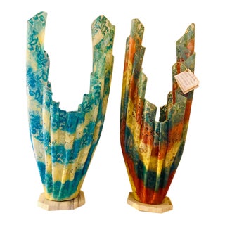 Pair of French Marie-Stuart Sculptural Lace Lamps For Sale