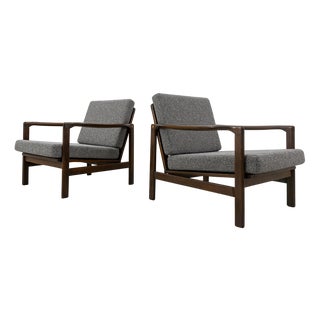 Mid-Century Club Chairs attributed to Zenon Bączyk, Poland, 1960s, Set of 2, Set of 2 For Sale