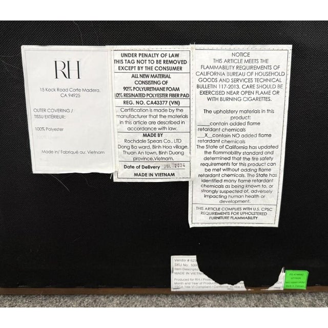 Restoration Hardware Maison Collection Fabric End-of-Bed Bench For Sale - Image 9 of 13