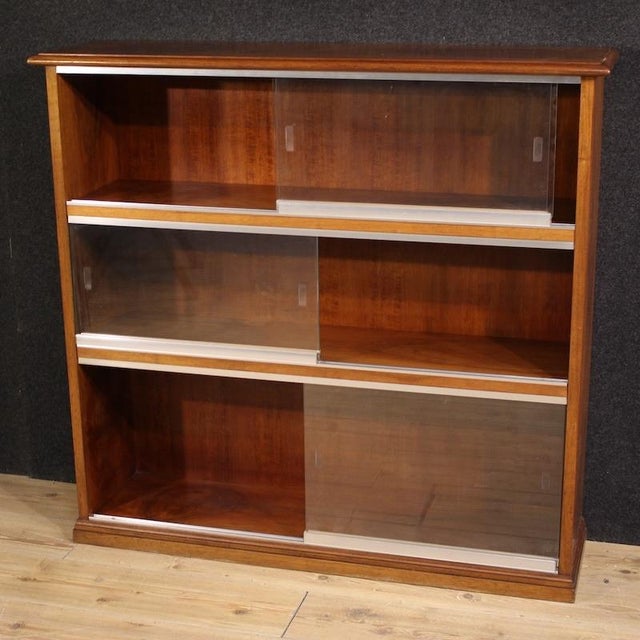 Wood Italian Walnut Bookcase, 1960s For Sale - Image 7 of 14