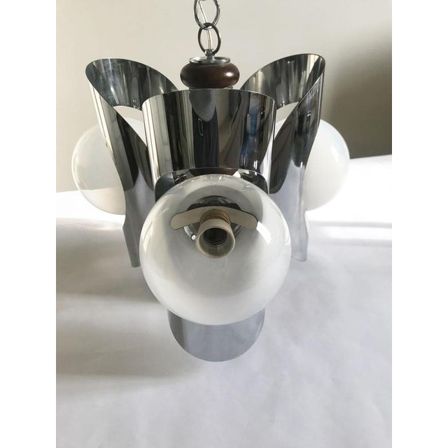 Mid-Century Modern Chandelier in Metal Chrome and Glass, 1970 For Sale - Image 16 of 18