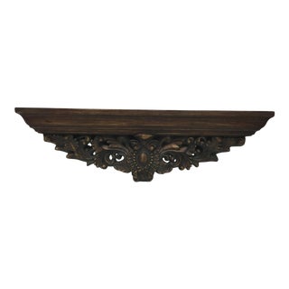 Mid 20th Century Syroco Wood Decorative Wall Shelf in Baroque Style For Sale