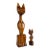 Mid-Century 17" Teak Siamese Cat Carved Sculpture - A Pair For Sale