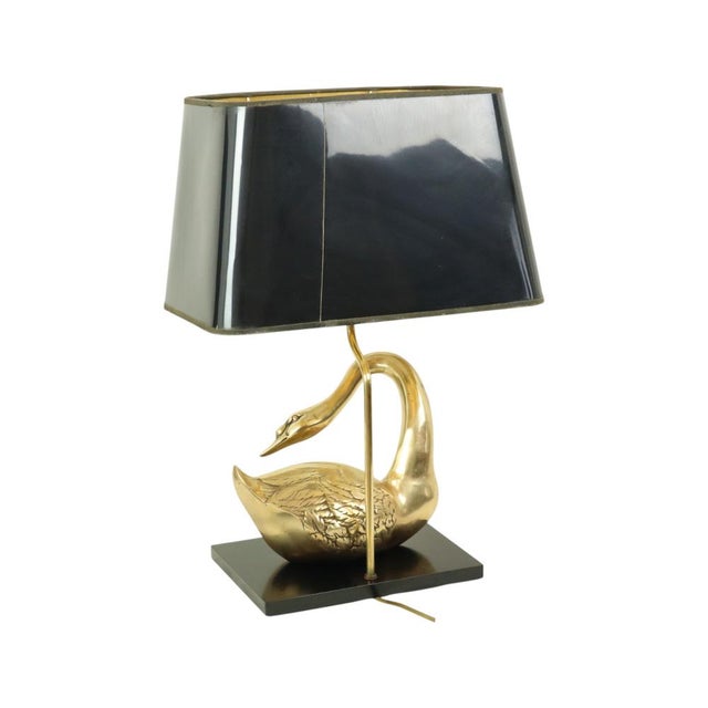 1980s Large Hollywood Regency Swan Table Lamp from Regina, Italy, 1970s For Sale - Image 5 of 18