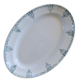 Large Antique French Platter from Moulin Des Loups, 1888