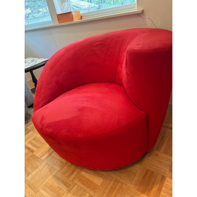 Vladimir Kagan Vintage Nautilus Swivel Chair & Ottoman 2pc Set For Sale - Image 4 of 10