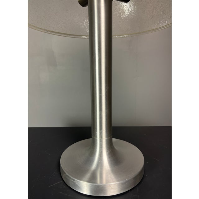 Metal Large Mid-Century Modern Space Age Glass Mushroom Table Lamp from Temde Leuchten, 1960s For Sale - Image 7 of 13