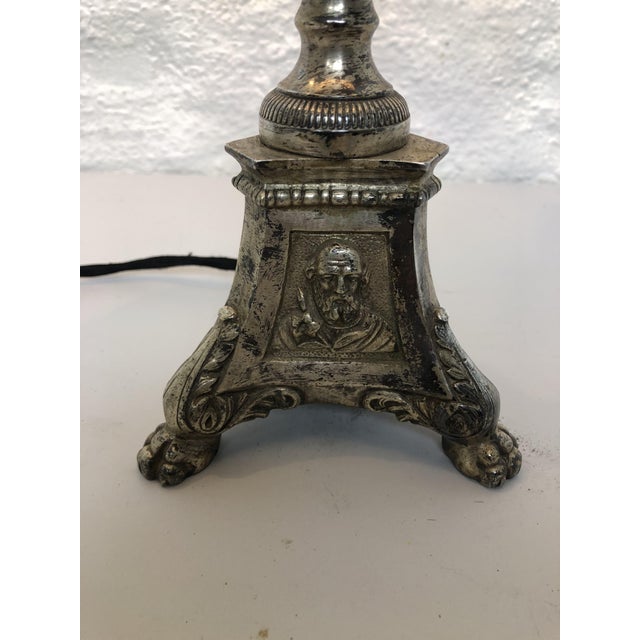 Cream Table Lamp in Silver-Plated Metal For Sale - Image 8 of 9