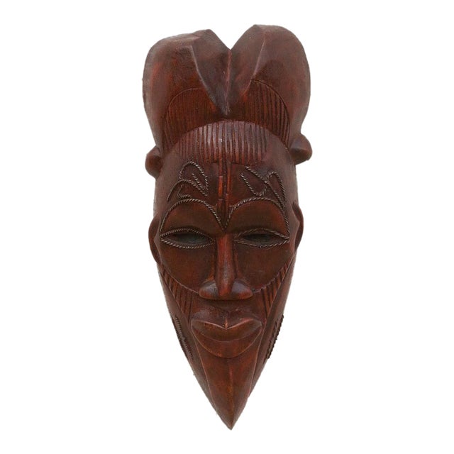 Wired Inlay Carved Mask For Sale