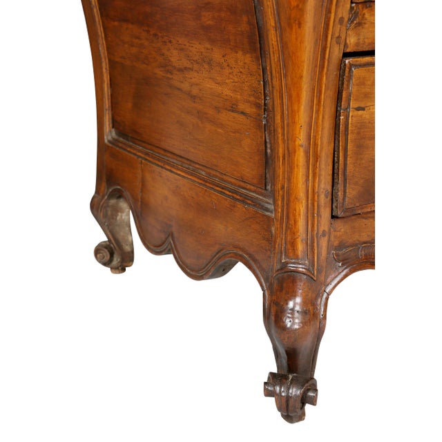 Wood Louis XV Provincial Walnut Bombe Commode For Sale - Image 7 of 11