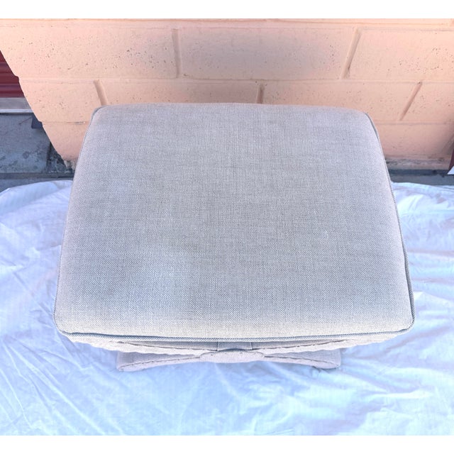 Beige Restoration Hardware Toscane Nailhead Stool For Sale - Image 8 of 9