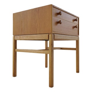 Scandinavian Oak Casino Side Table by Sven Engström, 1960s For Sale