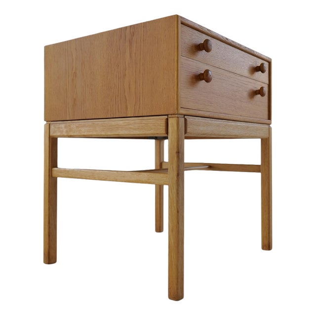 Scandinavian Oak Casino Side Table by Sven Engström, 1960s For Sale
