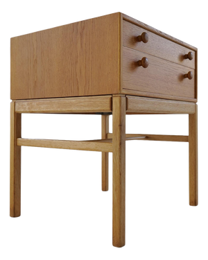 Scandinavian Oak Casino Side Table by Sven Engström, 1960s