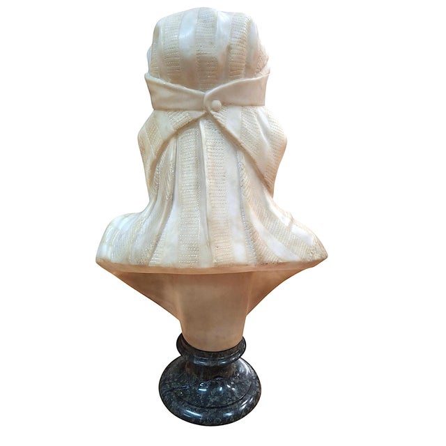 19th-Century Italian Alabaster Bust, Likely of the “Song of Solomon’s” Shulamite For Sale - Image 4 of 17