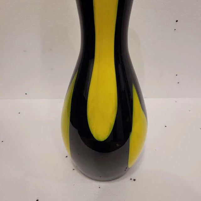 Black and Yellow Vase in Blown Glass, 1970s For Sale - Image 16 of 18