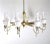 Mid-Century Brass and Opaline Glass Chandelier, 1950s, in Very Good conditions. Designed 1950 to 1959 Up to 250V...