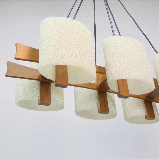 Scandinavian Ceiling Lamp in Teak, 1960s For Sale - Image 6 of 11