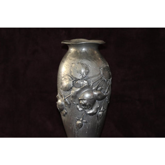 Flower Vase with Roses Decoration, 1920s For Sale - Image 3 of 15