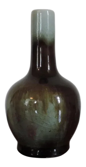 Early 19th Century Chinese Tea Dust Flambe Glaze Porcelain Bottle Shaped Vase