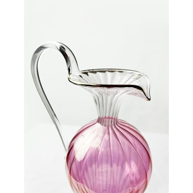 Mid-Century Modern Murano Pink Venetian Glass Pitcher, 1940s For Sale - Image 4 of 14