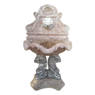 Wall Fountain in Breccia Pernice and Giallo Siena Marble, 19th Century For Sale