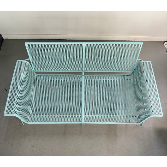 Mid-Century Modern Metal Mesh Settee in the Style of Russell Woodard For Sale - Image 4 of 8