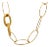 Oval Link 18k Gold Necklace Assorted Shape & Design High Fashion 26" Long For Sale