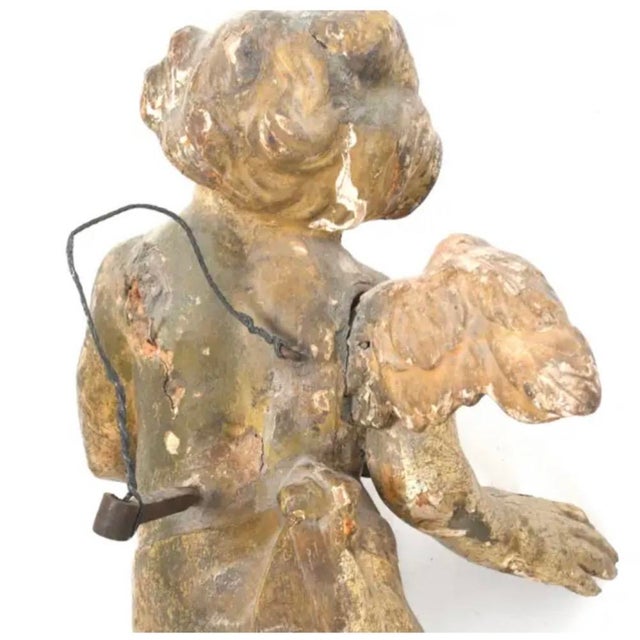 Wood 18th Century Italian Baroque Winged Putti Sculptures in Carved Wood For Sale - Image 7 of 7