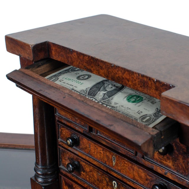 Scottish Miniature Burl Wood Chest of Drawers For Sale - Image 9 of 11