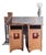 Stickley Style Oak Mission Nightstands (Pair) With Inlaid Gillot & Cie Tile For Sale