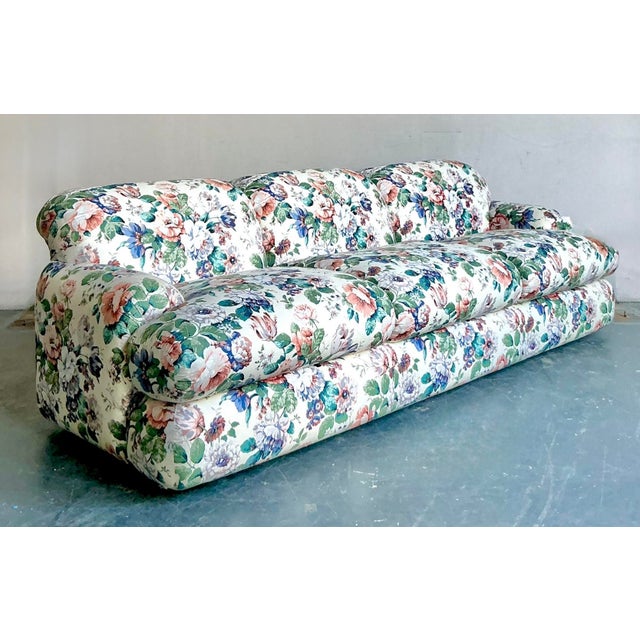 White Vintage Regency Printed Floral Sofa For Sale - Image 8 of 12