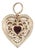 1.57ctw Garnet Citrine Ornate Openwork Heart Pendant 14k Yellow Gold For Sale