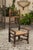 English 1780s Oak William and Mary Style Open Arm Youth Chair with Rush Seat For Sale - Image 4 of 11