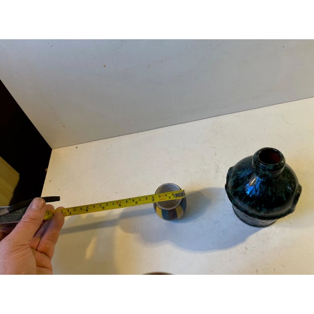 Scandinavian Modern Studio Vases in Glazed Ceramic, 1960s, Set of 3 For Sale - Image 10 of 11