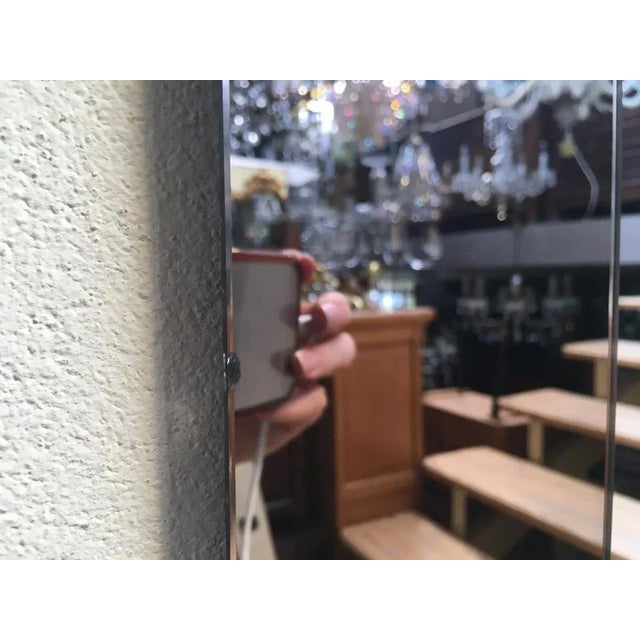 Metal Art Deco Beveled Crystal Mirror, 1990s For Sale - Image 7 of 12