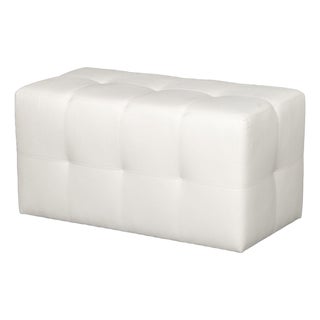 J. Robert Scott White Leather Upholstered Bench For Sale