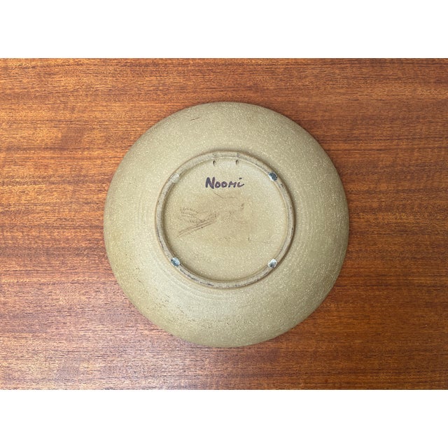 Beige Mid-Century Large Danish Studio Pottery Bowl or Wall Plate by Noomi Backhausen for Søholm, 1960s For Sale - Image 8 of 15