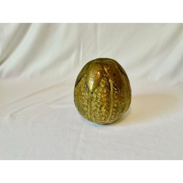 Vintage Terra Cotta Pottery Bowl With Metal Clad Fruit For Sale - Image 6 of 12