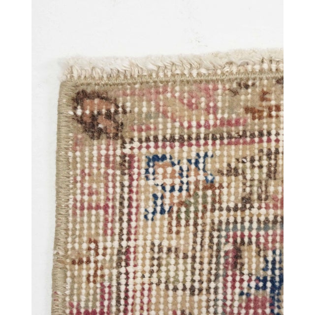 Textile 1970s Vintage Turkish Oushak Handmade Wool Cotton Blue Area Rug For Sale - Image 7 of 11