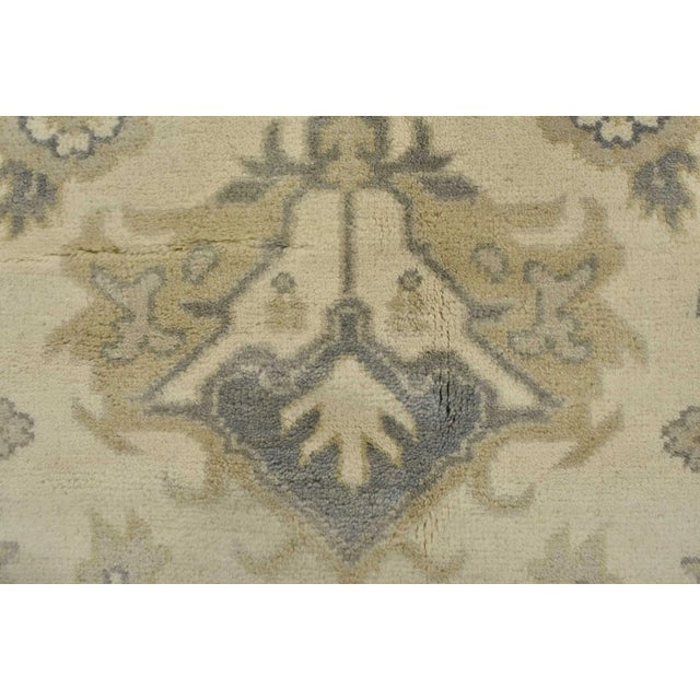Ivory Oushak Rug 8’3” X 9’11” Ivory Wool Traditional Hand-Knotted Oriental Carpet For Sale - Image 8 of 12