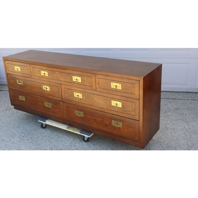 Henredon Vintage Henredon Dresser / Credenza – Mid-Century Style Campaign Style For Sale - Image 4 of 14