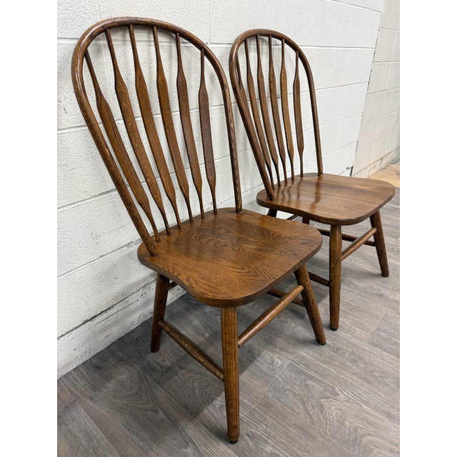 Late 20th Century Vintage Bent Hoop Back Spindle Paddle Back Arrow Back HIgh Back Windsor Chairs For Sale - Image 5 of 11