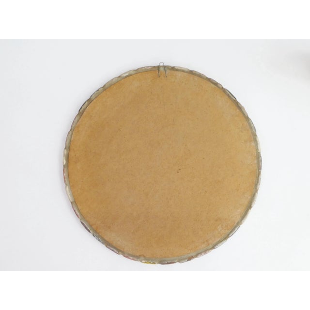 Vintage Round Ceramic Mosaic Mirror For Sale - Image 6 of 8