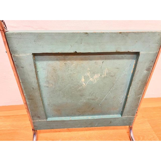 Turquoise Bauhaus Chrome B9 Nesting Table attributed to Marcel Breuer, 1930s For Sale - Image 8 of 11