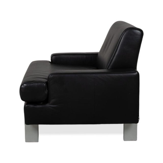 AK 644 3-Seater Sofa and Lounge Chairs in Black Leather from Rolf Benz, Set of 3 For Sale - Image 15 of 18