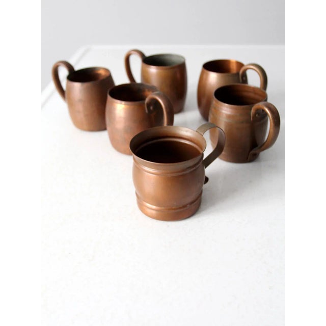 Vintage Copper Mugs - Set of 6 For Sale - Image 9 of 11