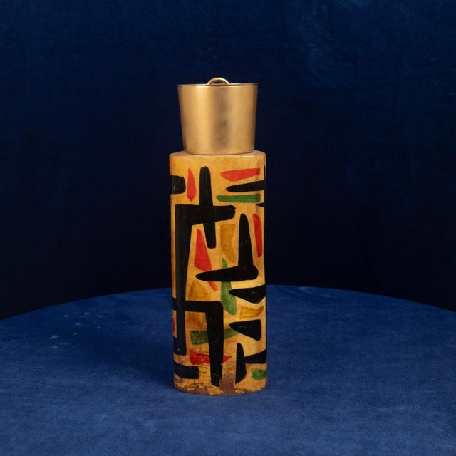 Mod. 796D Parchment Thermos with Abstract Decoration by Aldo Tura, 1940 For Sale - Image 15 of 18