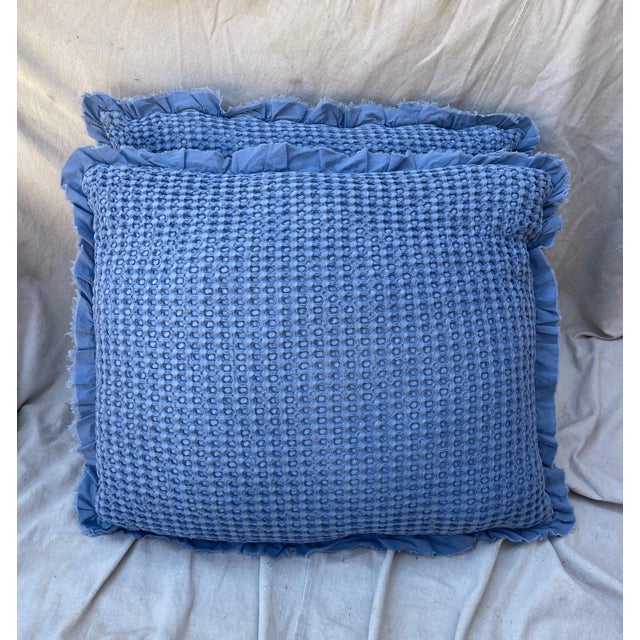 West Elm Style Waffle Print Euro Pillow Shams A Pair Chairish